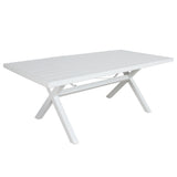 Percy 200cm Outdoor Trestle Dining Table Aluminium Frame White