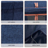 66L Cloth Storage Box Closet Organizer Storage Bags Clothes Storage Bags Wardrobe Organizer Idea Grey Blue