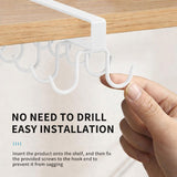 Under Cabinet Mug Holder 12 Hooks No Drill Cup Rack Organizer for Kitchen Storage White