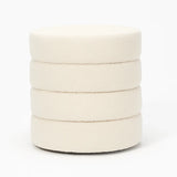 Interior Ave - Cleo White Boucle Ottoman