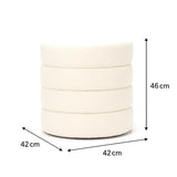 Interior Ave - Cleo White Boucle Ottoman