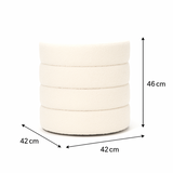Interior Ave - Cleo White Boucle Ottoman