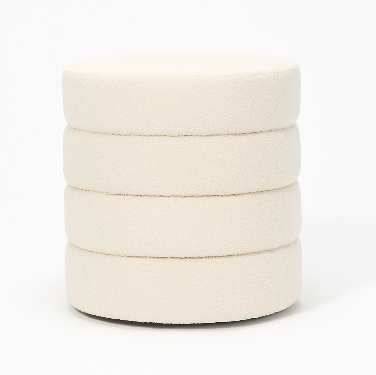 Interior Ave - Cleo White Boucle Ottoman
