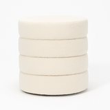 Interior Ave - Cleo White Boucle Ottoman