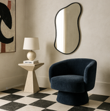 Interior Ave - Celine Swivel Armchair – Chenille Denim Blue