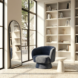 Interior Ave - Celine Swivel Armchair – Chenille Denim Blue