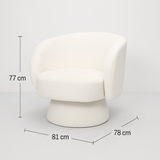 Interior Ave - Celine Swivel Armchair – Chenille Pearl White