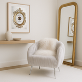 Interior Ave - Vespa Pleated Velvet Accent Chair – Pearl Grey