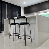 Interior Ave - Calipo Black Leather Kitchen Bar Stool - Set of 2
