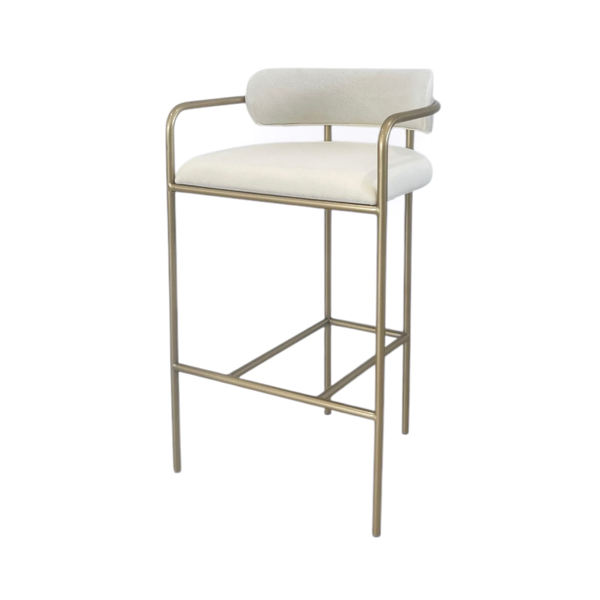 Interior Ave - Allegra White Linen Kitchen Bar Stool