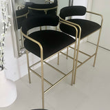 Interior Ave - Allegra Black Velvet Kitchen Bar Stool