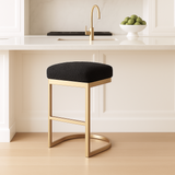 Interior Ave - Royale Black Boucle Kitchen Bar Stool