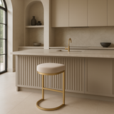 Interior Ave - Royale Light Taupe Velvet Kitchen Bar Stool