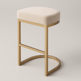 Interior Ave - Royale Light Taupe Velvet Kitchen Bar Stool