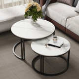 Interior Ave - Premier Nested Coffee Table Set - White Marble Stone