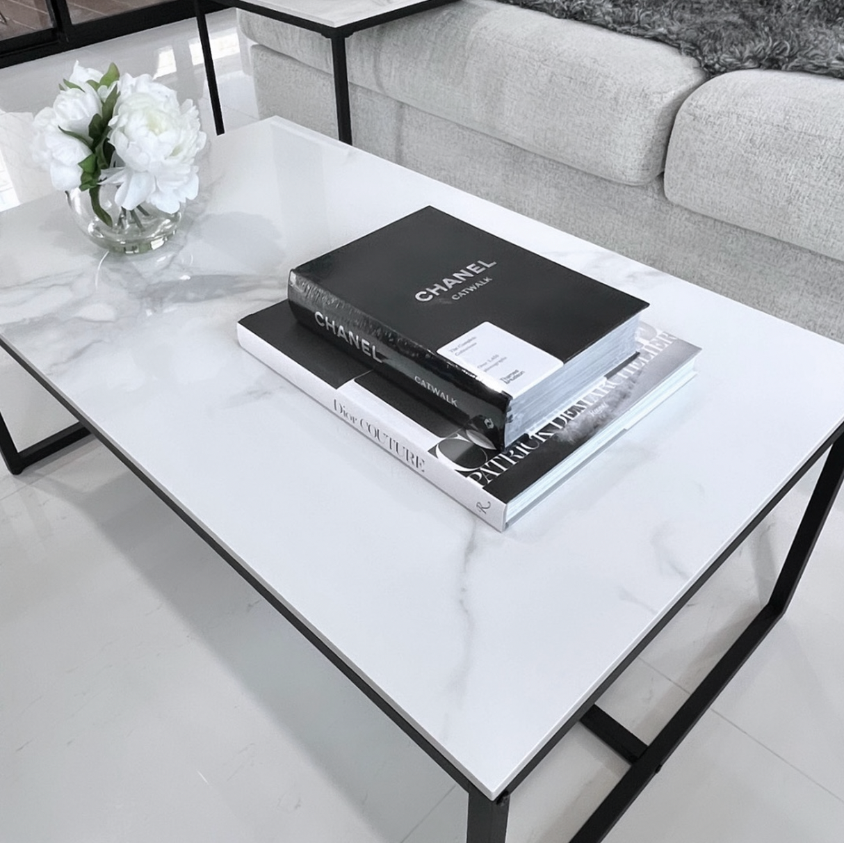 Interior Ave - Monaco Rectangle Coffee Table - White Marble Stone