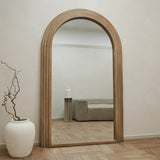Interior Ave - Sierra Arched Step Mirror – Signature Sculptural Oak Wood Statement Piece