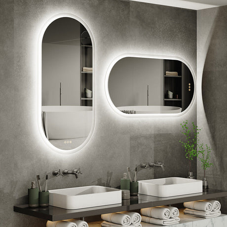 Interior Ave - 50 x 100cm Oval Frameless LED Bathroom Mirror