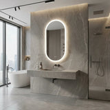 Interior Ave - 50 x 80cm Oval Frameless LED Bathroom Mirror
