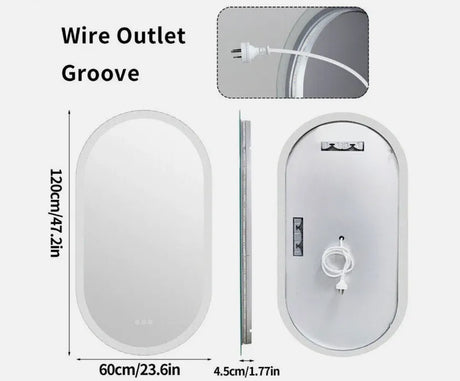 Interior Ave - 60 x 120cm Oval Frameless LED Bathroom Mirror