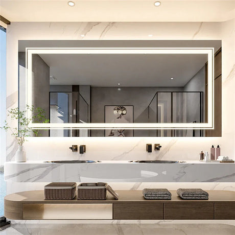 Interior Ave - 120 x 80cm Rectangle Frameless LED Bathroom Mirror