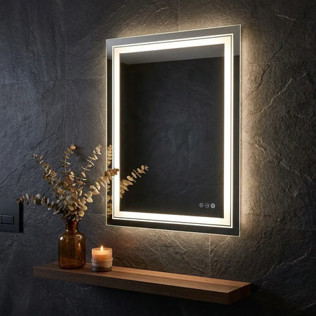 Interior Ave - 50 x 70cm Rectangle Frameless LED Bathroom Mirror
