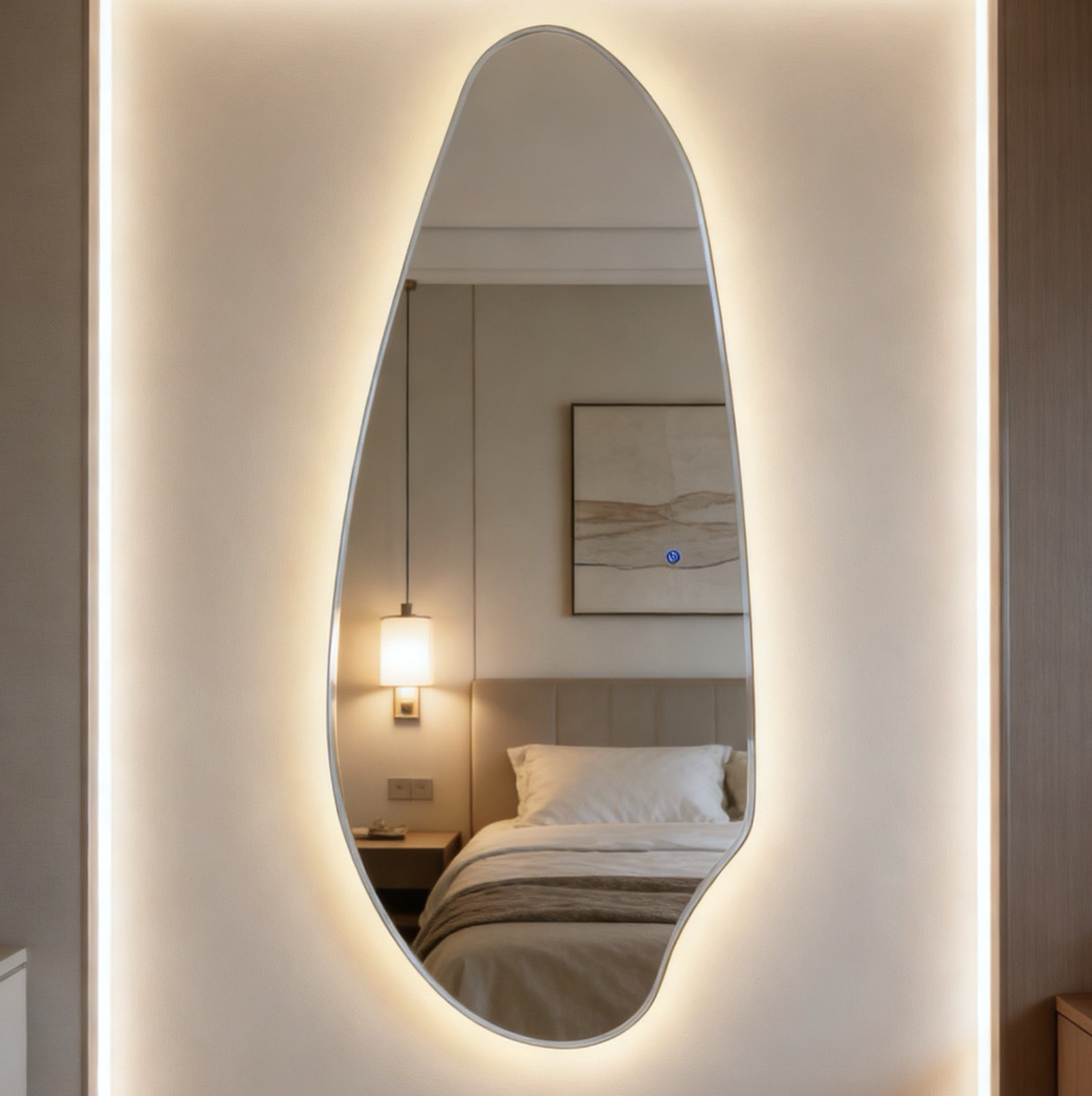 Interior Ave - Jewel Irregular LED Wall Mirror – Backlit Statement Mirror
