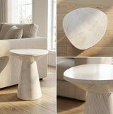 Interior Ave - Veneta Stone Side Table - Calacatta Ivory Finish