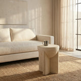 Interior Ave - Zelda Sculptural Stone Side Table – Sand Textured Accent