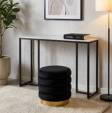 Interior Ave - Stone Marble Console - Marble & Black