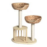 Whisker Wonderland Premium Eco Bamboo Cat Tree Medium - Natural Bamboo Structure, Safe & Stable, Multi-Functional Cat Furniture, Climbing & Scratching