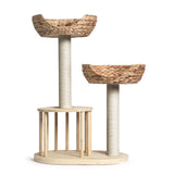 Whisker Wonderland Premium Eco Bamboo Cat Tree Medium - Natural Bamboo Structure, Safe & Stable, Multi-Functional Cat Furniture, Climbing & Scratching