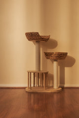 Whisker Wonderland Premium Eco Bamboo Cat Tree Medium - Natural Bamboo Structure, Safe & Stable, Multi-Functional Cat Furniture, Climbing & Scratching