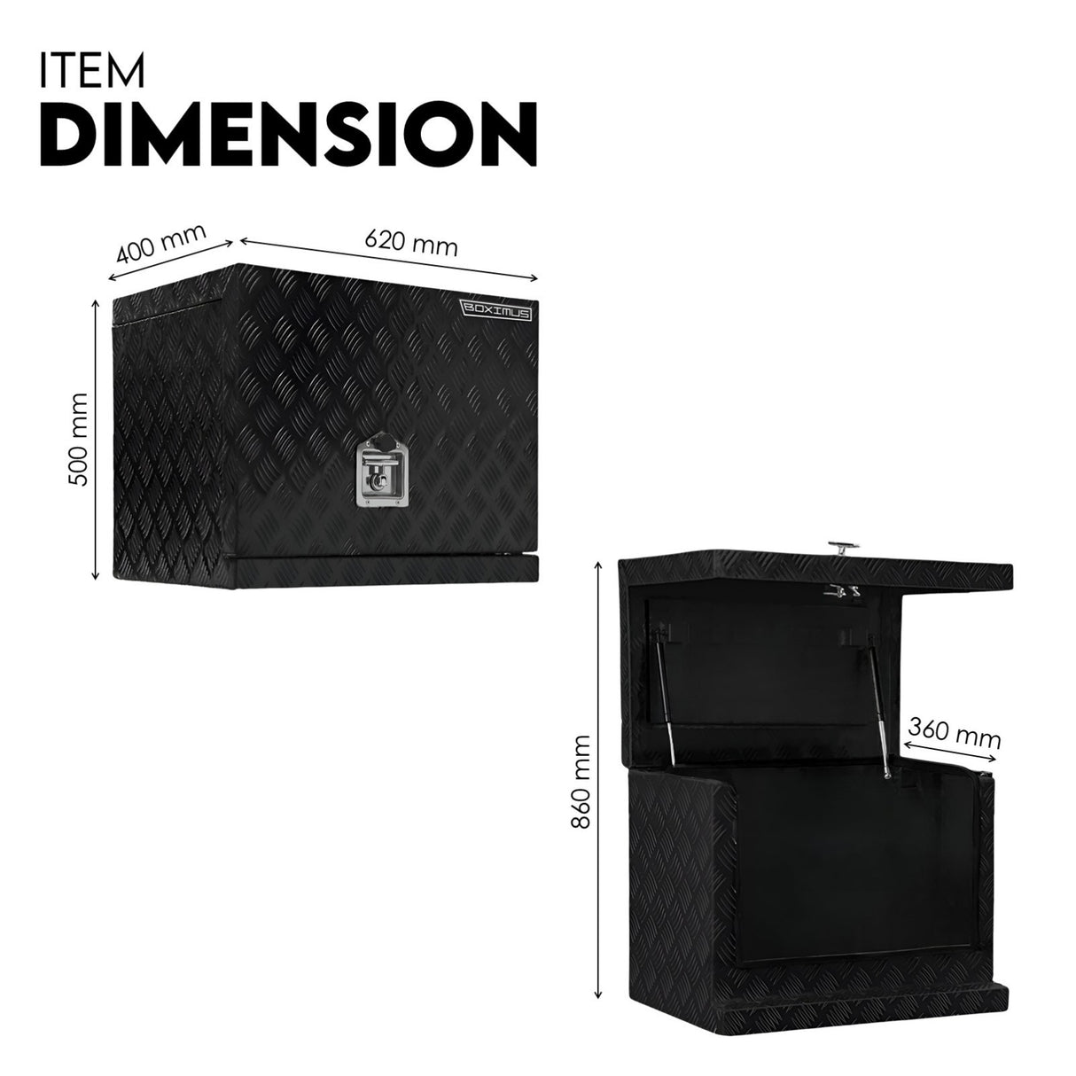 Aluminium Toolbox Ute Tool box Generator Trailer Canopy 620x400x500