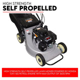 LAWN MOWER SELF PROPELLED 21" WITH A 5.5HP HONDA ENGINE ALLOY BODY MULCHING