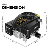 18HP Vertical Shaft Lawn Mower Engine Petrol Motor 4 Stroke OHV Ride On