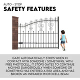 40W Full Solar Powered Automatic Remote Single Swing Gate Opener Battery