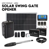 Swing Gate Opener Automatic Full Solar Power Kit Remote Control