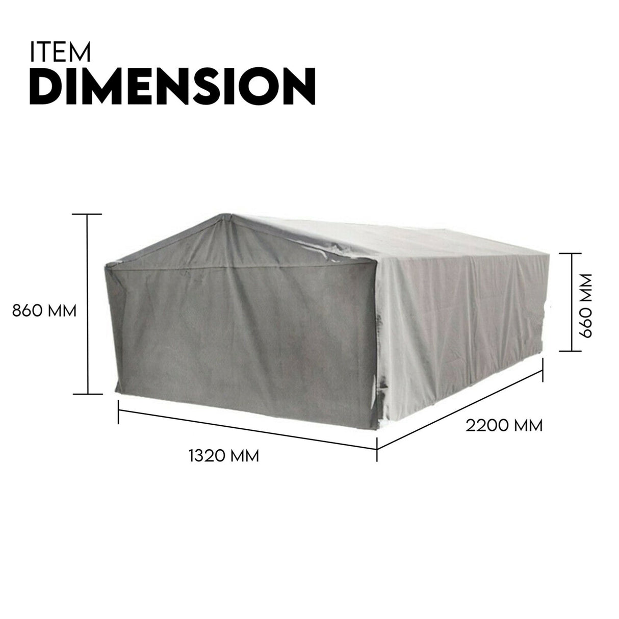 Box Cage Trailer Cover Canvas Tarp for 7x4 ft 600mm High Cage