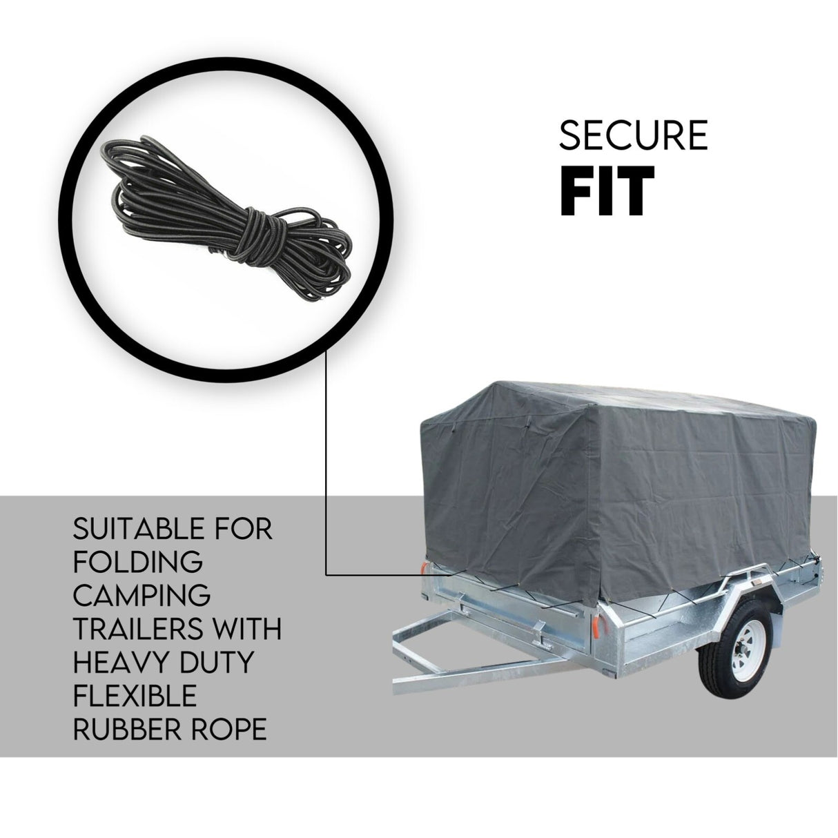 Box Cage Trailer Cover Canvas Tarp for 7x4 ft 600mm High Cage