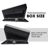 Under Tray Tool Box Underbody Pair Set 750mm Black Steel