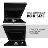 Under Tray Tool Box Underbody Pair Set 600mm Black Aluminium