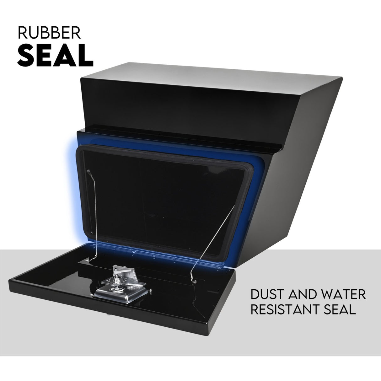 Under Tray Tool Box Underbody Pair Set 600mm Black Aluminium