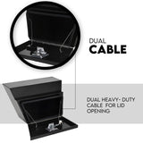 Under Tray Tool Box Underbody Pair Set 600mm Black Aluminium