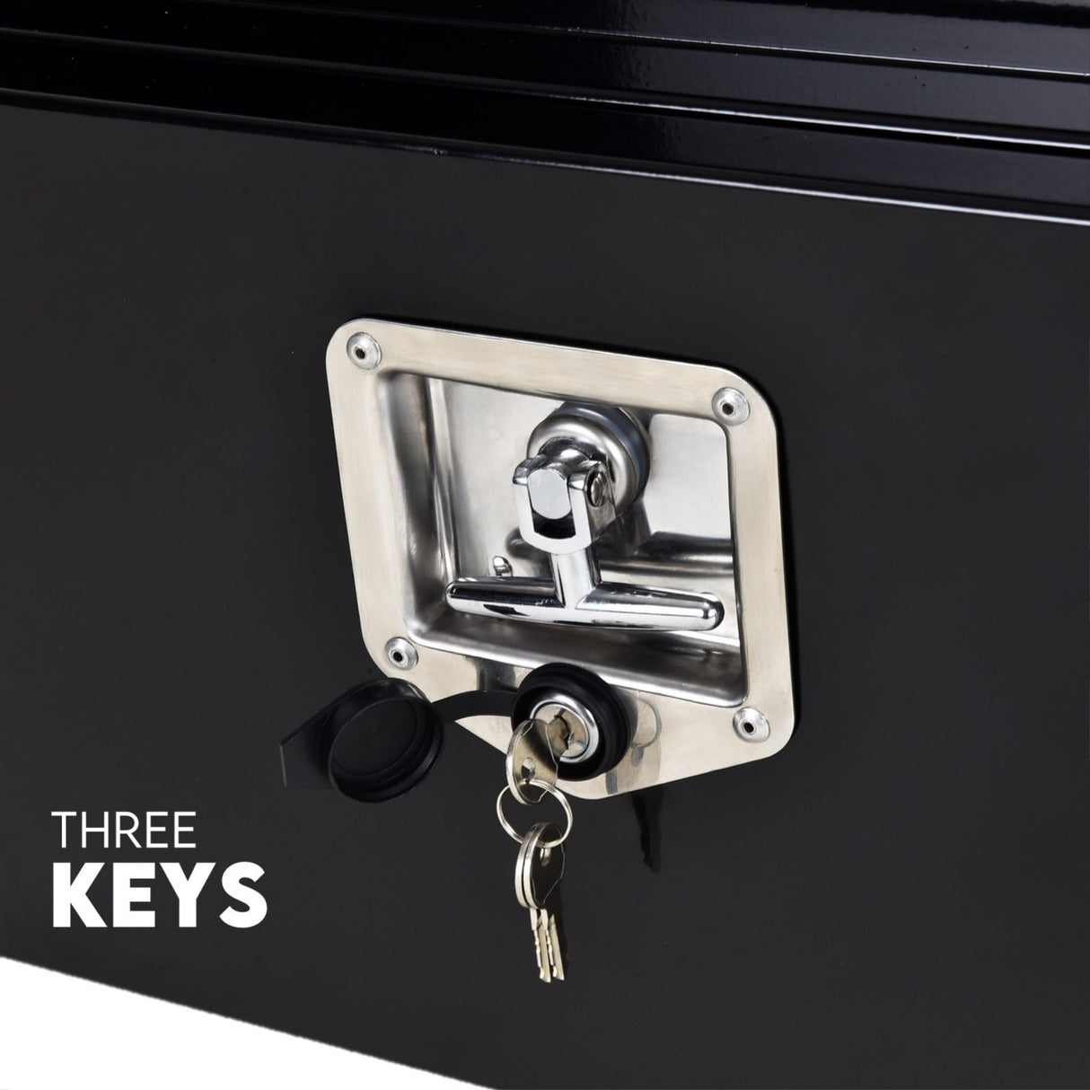 Under Tray Tool Box Underbody Pair Set 600mm Black Aluminium