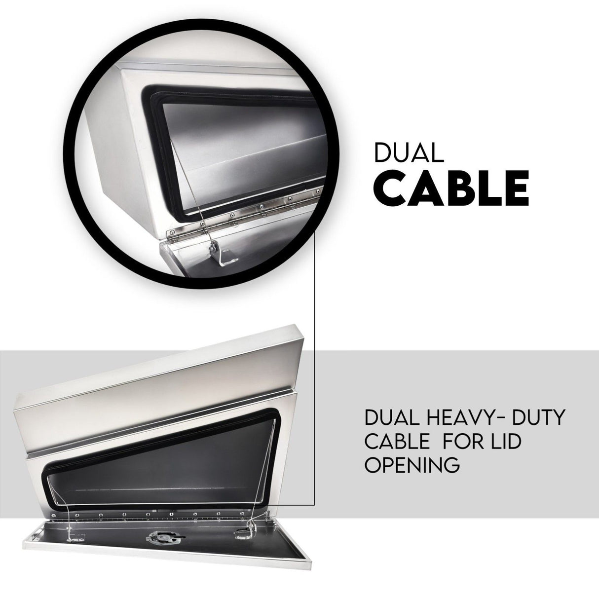 Under Tray Tool Box Underbody Pair Set 750mm Aluminium