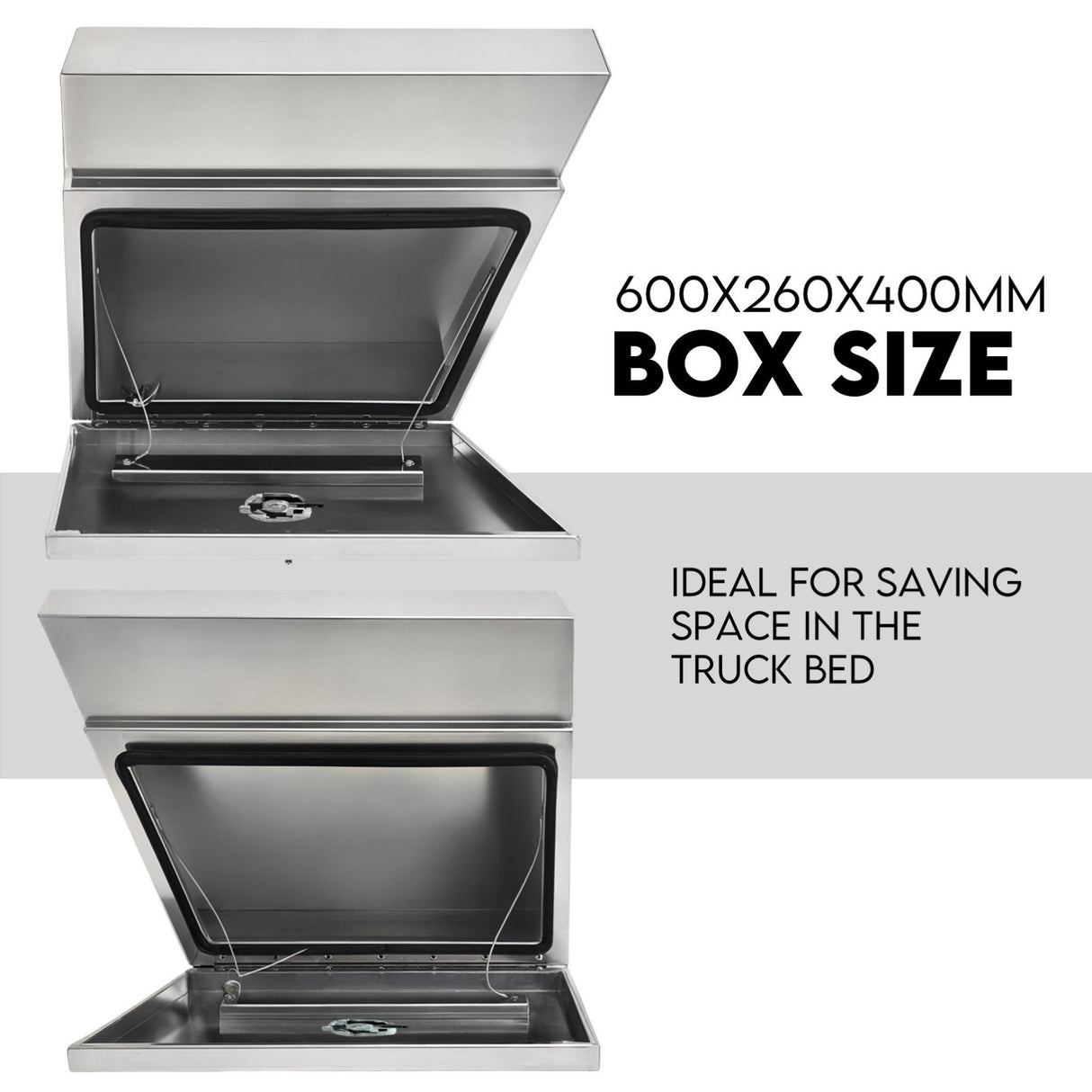 Under Tray Tool Box Underbody Pair Set 600mm Aluminium