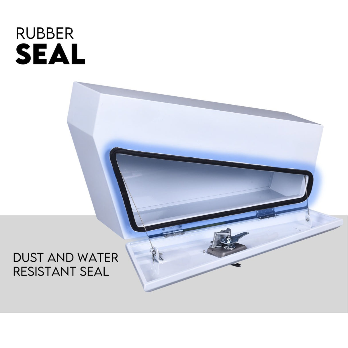 Under Tray Tool Box Underbody Pair Set 750mm White Steel