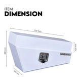 Under Tray Tool Box Underbody Pair Set 750mm White Steel