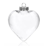 10 Pack Iridescent Glass Heart Ornaments Fillable Baubles for Christmas Party Wedding DIY Craft Decorations